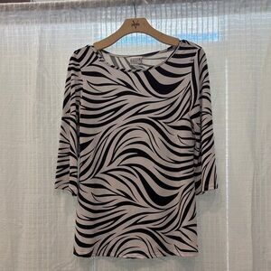Elegant Zebra Print Long Sleeve Top